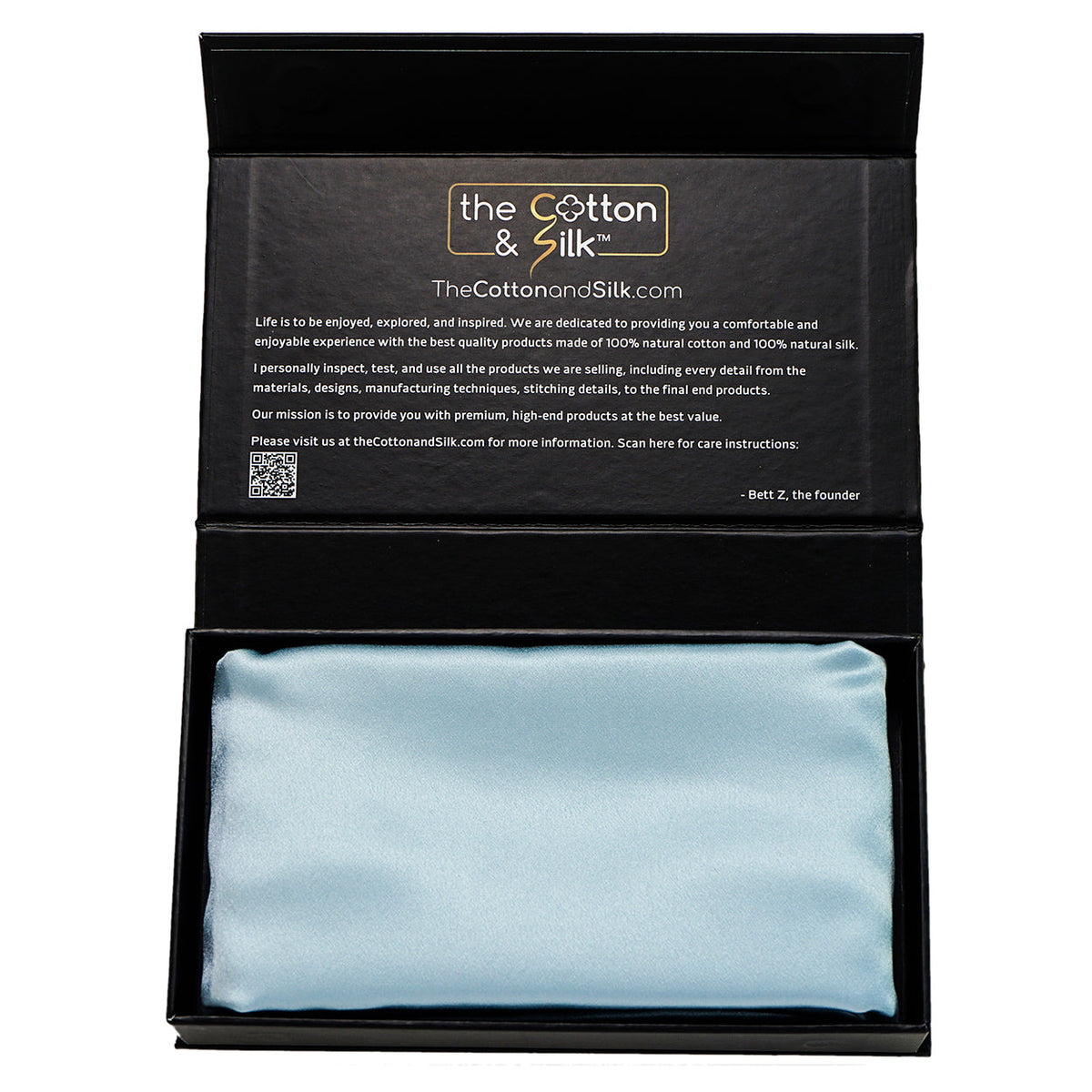 King Sky Blue Silk Pillowcase