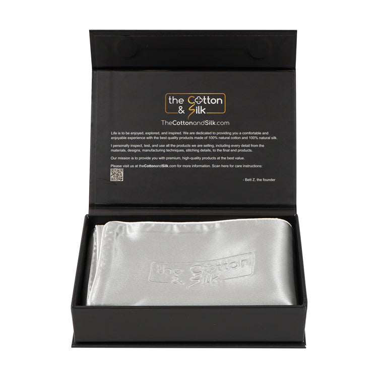 Queen/Queen Silver Silk Pillowcase