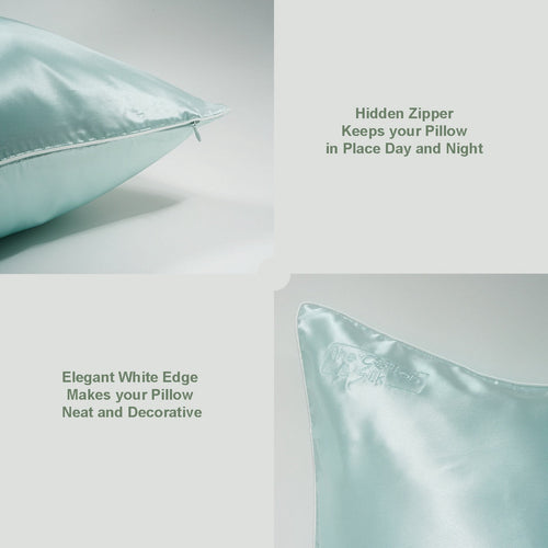 King Light Green Silk Pillowcase