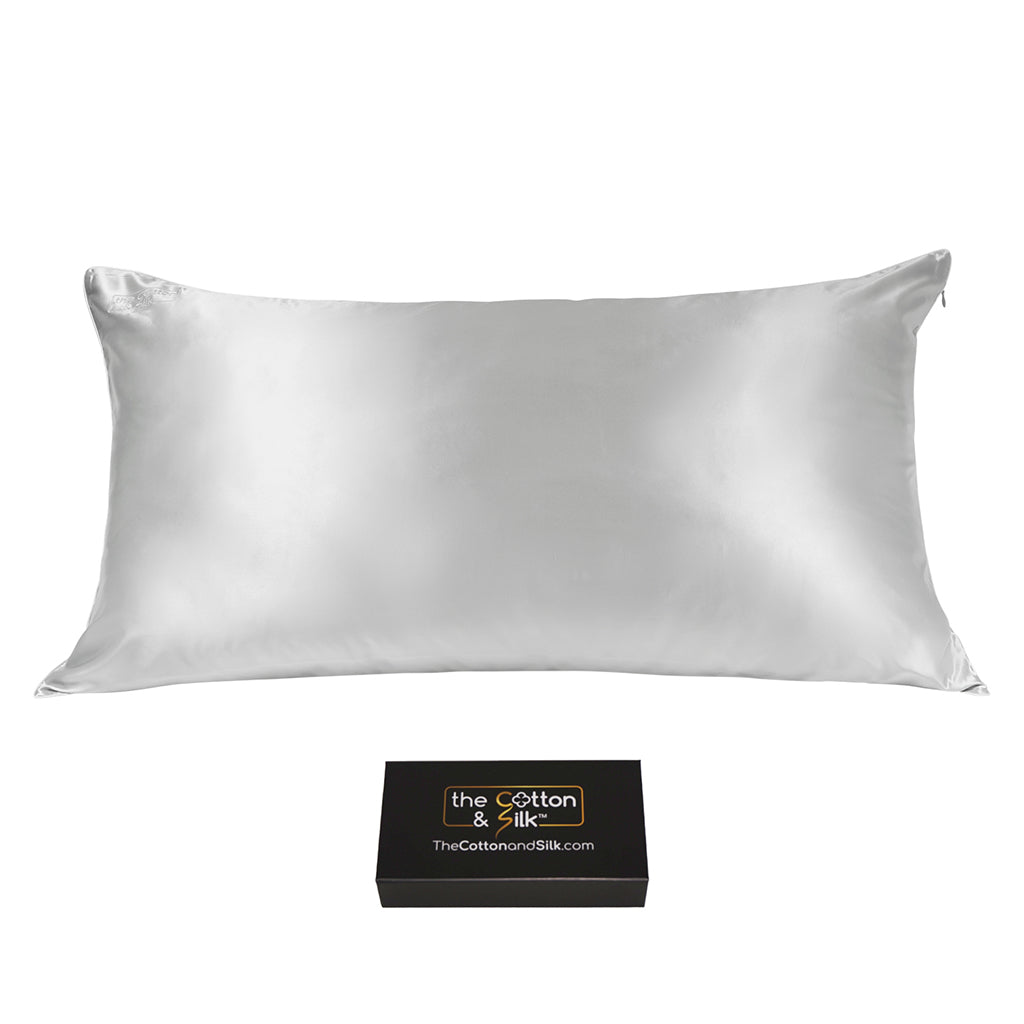 King Silver Silk Pillowcase