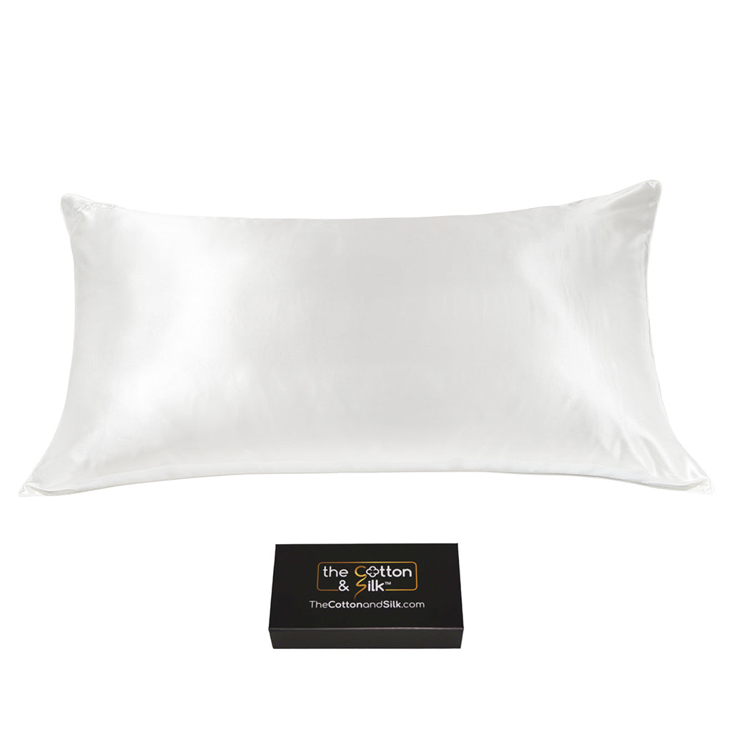 King White Silk Pillowcase