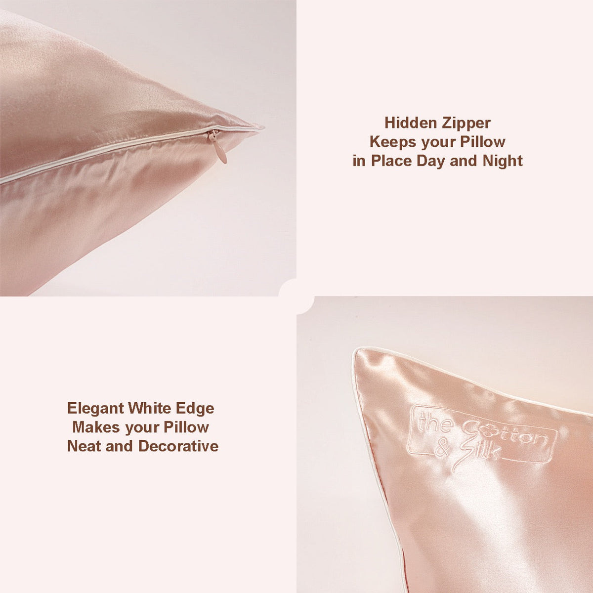 King Nude Silk Pillowcase
