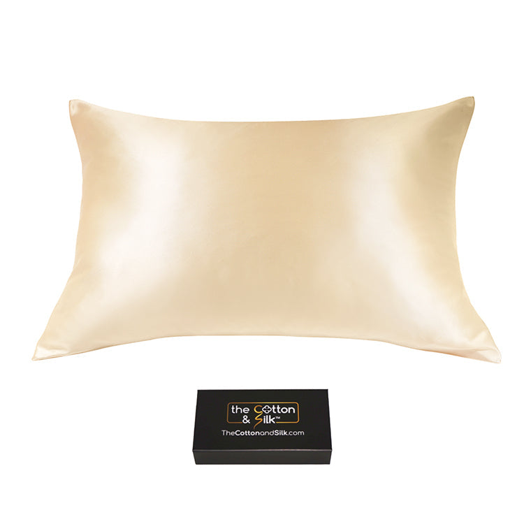 Queen Champagne Silk Pillowcase