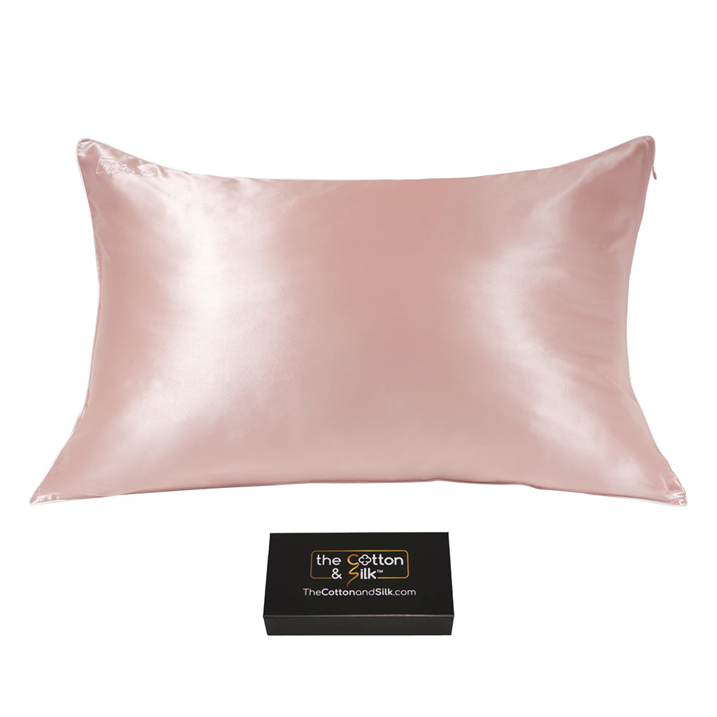 Queen Cold Pink Silk Pillowcase